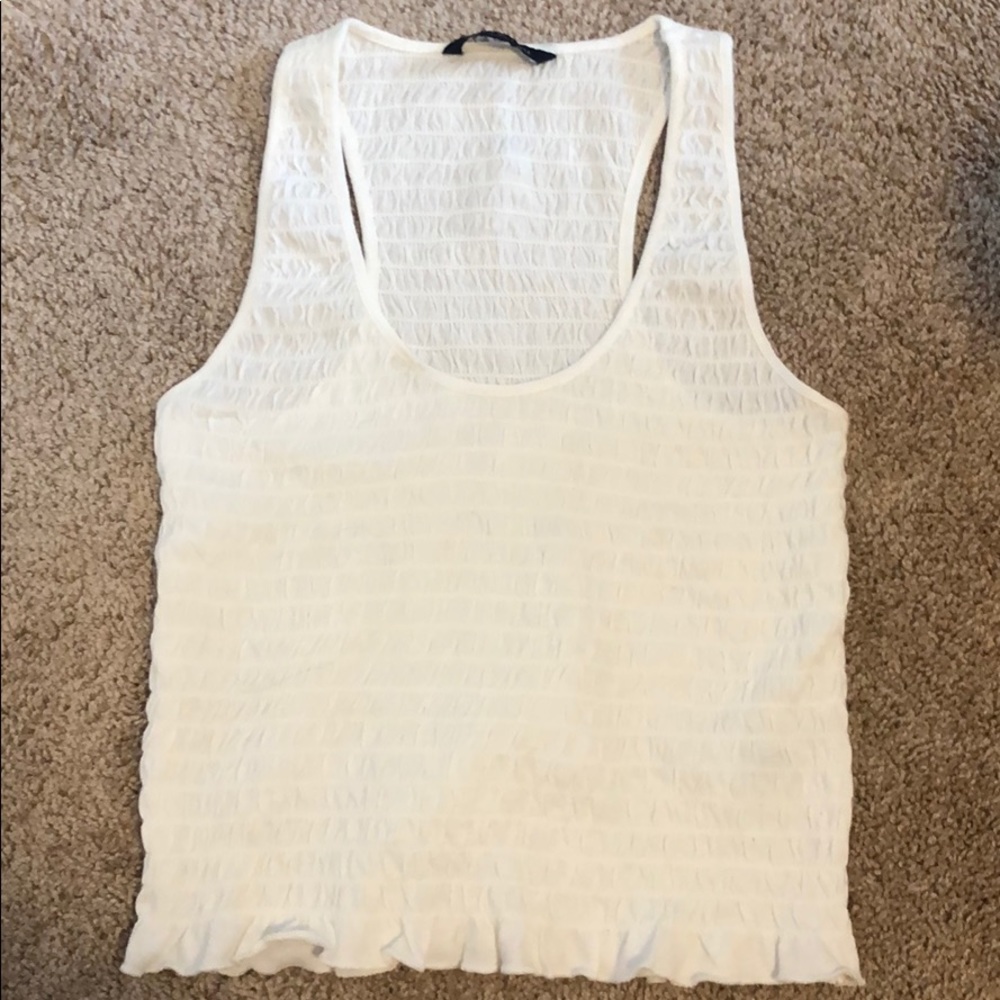 Scrunch ruffle tank